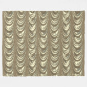 Luxurieus Gold Ruched Satin Scalloped Pattern Fleece Deken (Voorkant (Horizontaal))
