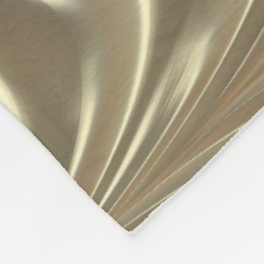 Luxurieus Gold Ruched Satin Scalloped Pattern Fleece Deken (Hoek)