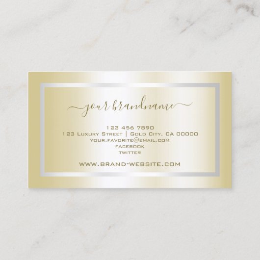 Luxurieus goud en zilver met Tiny Rhinestone Visitekaartje (Achterkant)