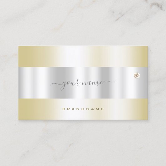 Luxurieus goud en zilver met Tiny Rhinestone Visitekaartje (Voorkant)