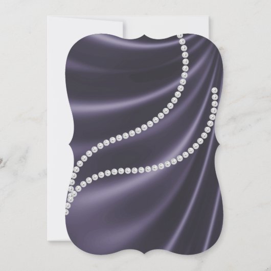 LUXURIEUS PAARS SATIN DIAMOND ELEGANT WEDING KAART (Achterkant)