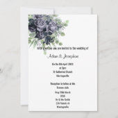 LUXURIEUS PAARS SATIN FLORAAL ELEGANT 2 WEDING KAART (Voorkant)