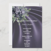 LUXURIEUS PAARS SATIN FLORAAL ELEGANT WEDING KAART (Voorkant)