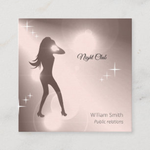 Luxurieus Pinky Brilliant Dancing Girl Silhouette Vierkante Visitekaartje
