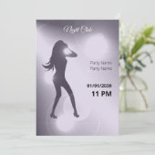 Luxurieus Violet Brilliant Dancing Girl Silhouette Kaart (Staand voorkant)
