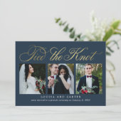 Luxurieuze aankondiging van het bruiloft in script (Staand voorkant)