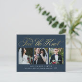 Luxurieuze aankondiging van het bruiloft in script briefkaart (Staand voorkant)