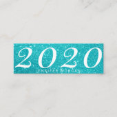 Luxurieuze afstuderen turkooise glitter Name Kaart Mini Visitekaartje (Voorkant)