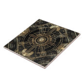 Luxurieuze Art Deco, Black en Gold, Geometry Tegeltje (Zijkant)
