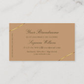 Luxurieuze Beige Gold Decor en Sparkle Diamonds Di Visitekaartje (Achterkant)