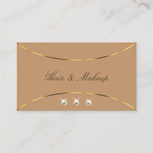 Luxurieuze Beige Gold Decor en Sparkle Diamonds Di Visitekaartje (Voorkant)