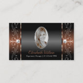 Luxurieuze Black Brown Squiggings Jewels met foto Visitekaartje (Voorkant)