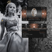 Luxurieuze Black Brown Squiggings Jewels met foto Visitekaartje