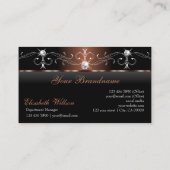 Luxurieuze Black Brown Squiggings Jewels met Logo Visitekaartje (Achterkant)