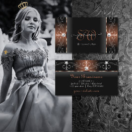 Luxurieuze Black Brown Squiggings Jewels Monogram Visitekaartje