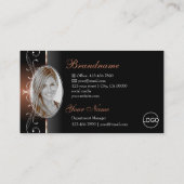 Luxurieuze Black Brown Squiggled Jewels Logo & Fot Visitekaartje (Achterkant)