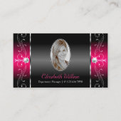 Luxurieuze Black Pink Squiggings Jewels met foto Visitekaartje (Voorkant)