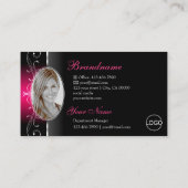 Luxurieuze Black Pink Squiggins Jewels Logo & foto Visitekaartje (Achterkant)