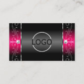Luxurieuze Black Pink Squiggins Jewels Logo & foto Visitekaartje (Voorkant)