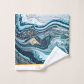 LUXURIEUZE BLAUWE OCEAAN, GEÏNSPIREERD MARBLE TOWE BAD HANDDOEK (Wasdoekje)