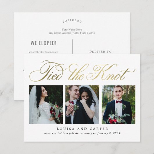 Luxurieuze Briefkaart voor het aankondigen van een (Voorkant / Achterkant)