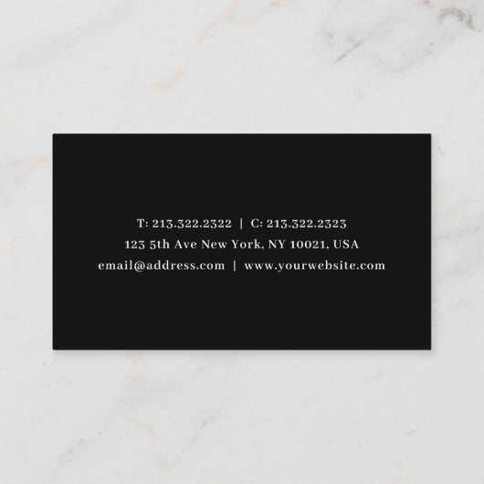 Luxurieuze Chic Silver Black en White Ornamental Visitekaartje (Achterkant)