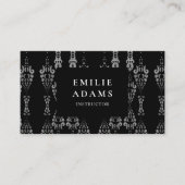Luxurieuze Chic Silver Black en White Ornamental Visitekaartje (Voorkant)