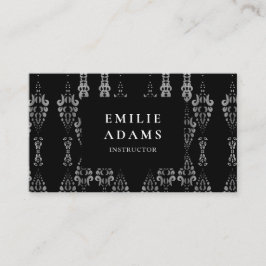 Luxurieuze Chic Silver Black en White Ornamental Visitekaartje