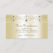 Luxurieuze Cream Gold Squiggings-juwelen en -monog Visitekaartje (Achterkant)