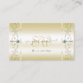 Luxurieuze Cream Gold Squiggings-juwelen en -monog Visitekaartje (Voorkant)