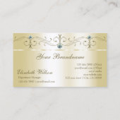 Luxurieuze Cream Gold Squiggins met Logo Visitekaartje (Achterkant)