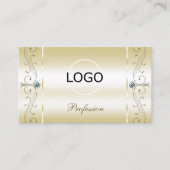 Luxurieuze Cream Gold Squiggins met Logo Visitekaartje (Voorkant)