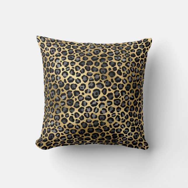 LUXURIEUZE DIERAFDRUKLEOPARD GOLD CUSHION KUSSEN (Voorkant)