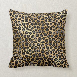 LUXURIEUZE DIERAFDRUKLEOPARD GOLD CUSHION KUSSEN