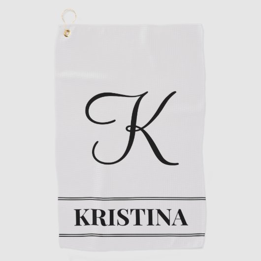 Luxurieuze Editable Name en Initiaal Golf Towel Golfhanddoek (Voorkant)