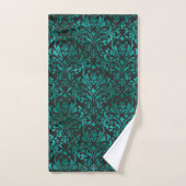 LUXURIEUZE EMERALD AQUA PATTERNED TOWEL SET BAD HANDDOEK (Handdoek)