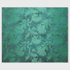 Luxurieuze Emerald en Forest Green Vintage Damask Cadeaupapier