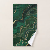 LUXURIEUZE EMERALD GREEN MARBLE GOLD 2 DOUANE BAD HANDDOEK (Handdoek)
