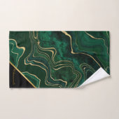 LUXURIEUZE EMERALD GREEN MARBLE GOLD 2 DOUANE BAD HANDDOEK (Handdoek)