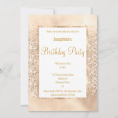 LUXURIEUZE GLITTER GEO CHAMPAGNE & GOLD INVITATION KAART (Voorkant)