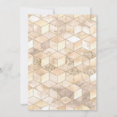 LUXURIEUZE GLITTER GEO CHAMPAGNE & GOLD INVITATION KAART (Achterkant)