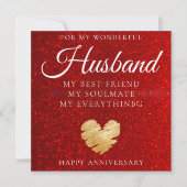 Luxurieuze Glitter Husband Wedding Jubileum Kaart (Voorkant)