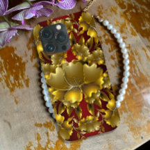 Luxurieuze Gold Carving Floral Hoesje-Mate iPhone 