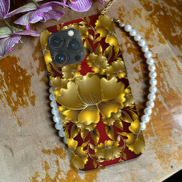 Luxurieuze Gold Carving Floral Hoesje-Mate iPhone  Case-Mate iPhone Case