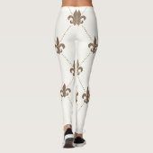 Luxurieuze Gold- en White Fleur de Lis-Leggings Leggings (Achterkant)