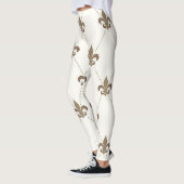 Luxurieuze Gold- en White Fleur de Lis-Leggings Leggings