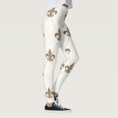 Luxurieuze Gold- en White Fleur de Lis-Leggings Leggings