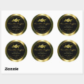 Luxurieuze Gold Glitter Floral Black Product Label (Vel)