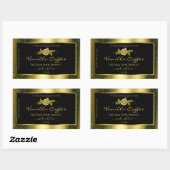 Luxurieuze Gold Glitter Floral Black Product Label (Vel)