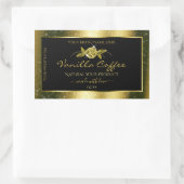 Luxurieuze Gold Glitter Floral Black Product Label (Tas)